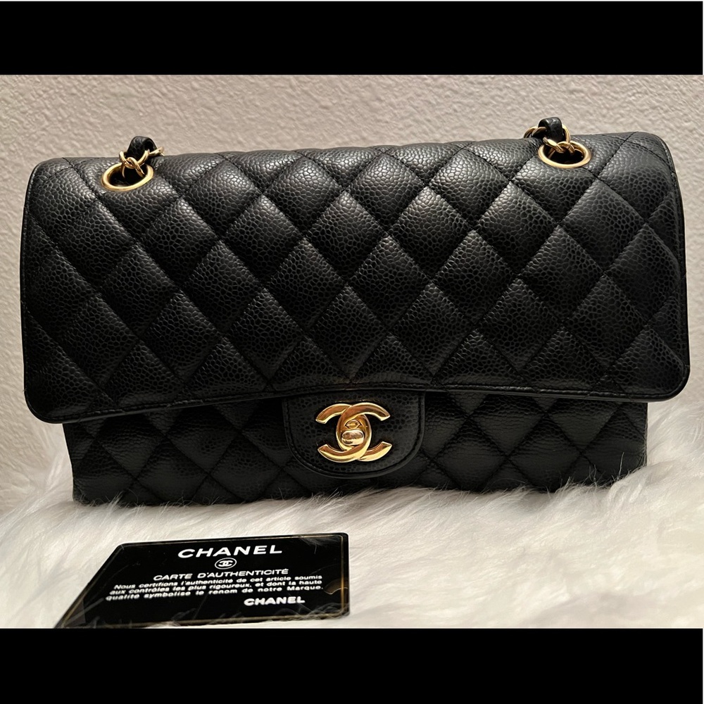SOLD Chanel Classic Flap Medium Black Caviar with Gold Hardware